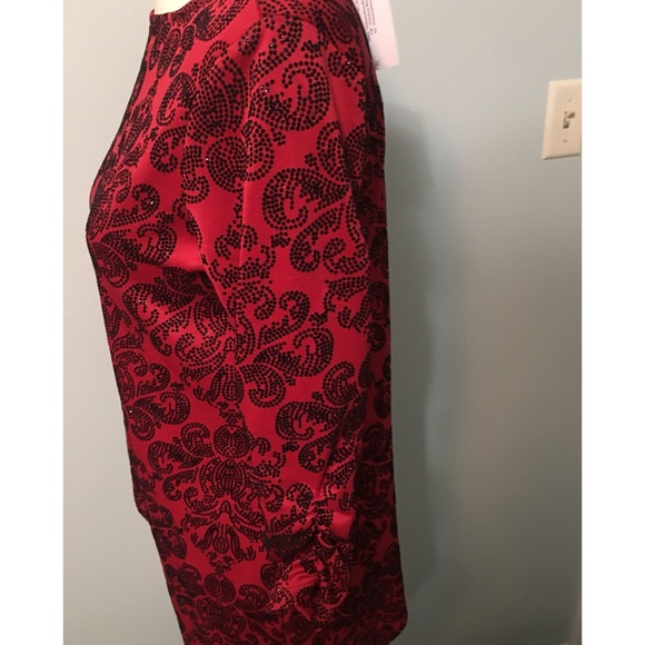 Women’s Dark Red and Black Blouse - Picture 3 of 4